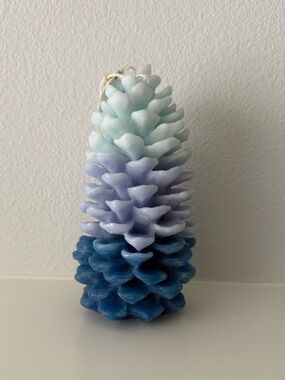 Anthropologie Ombre Pinecone Candle in Blue